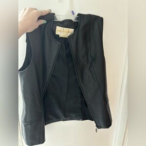 Margaret Godfrey faux leather blazer